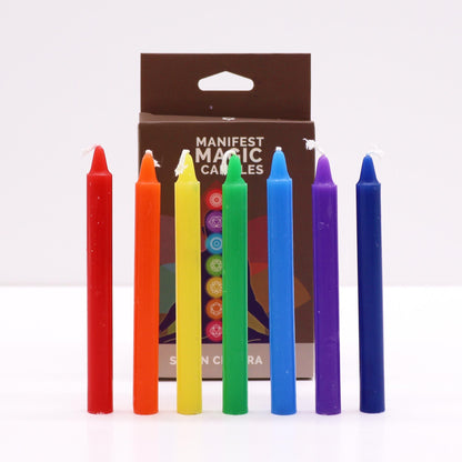 Manifest-Sieben-Chakra-Kerzen-Set (7er-Pack)