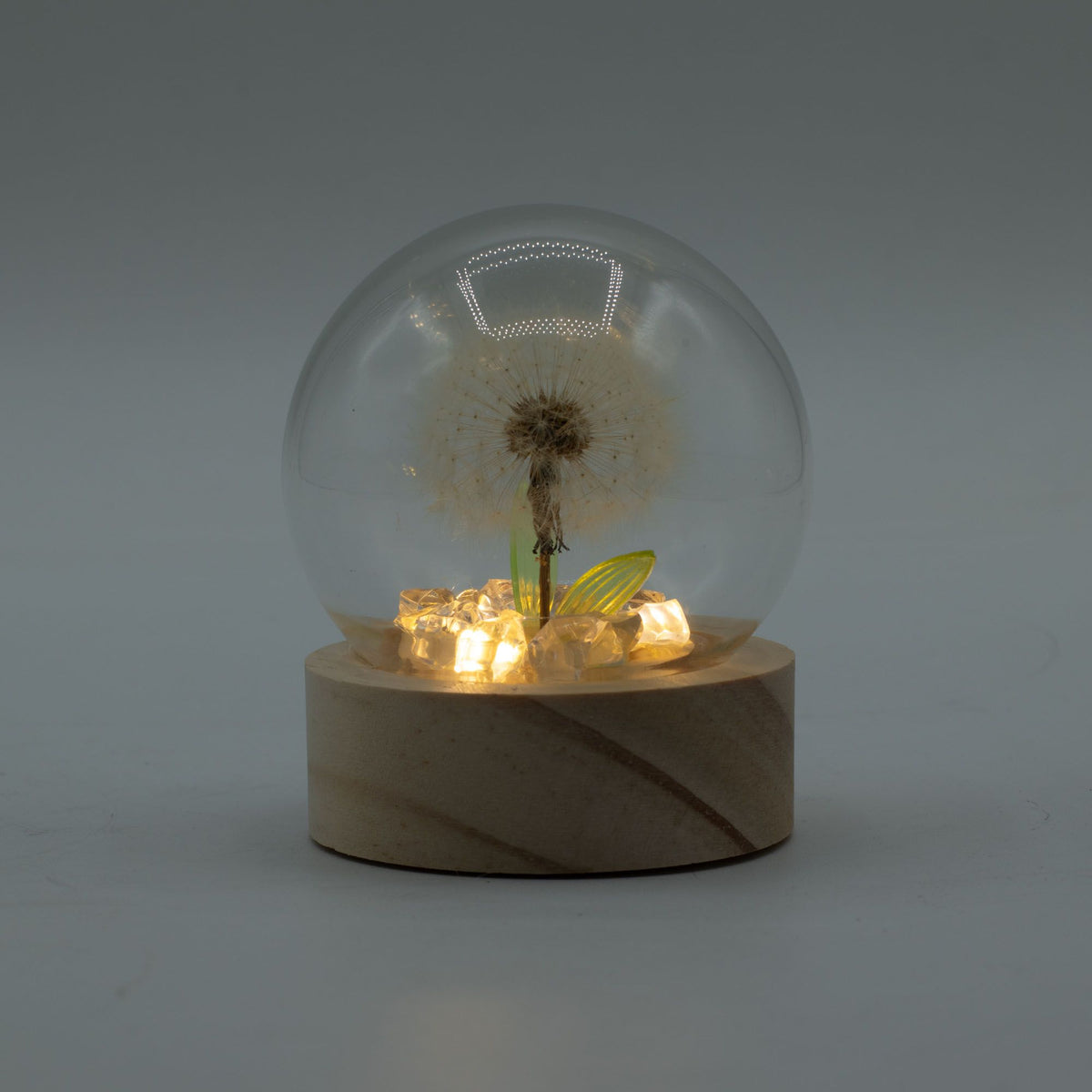 Lichtdekoration unter Glas – Löwenzahn · Batterie