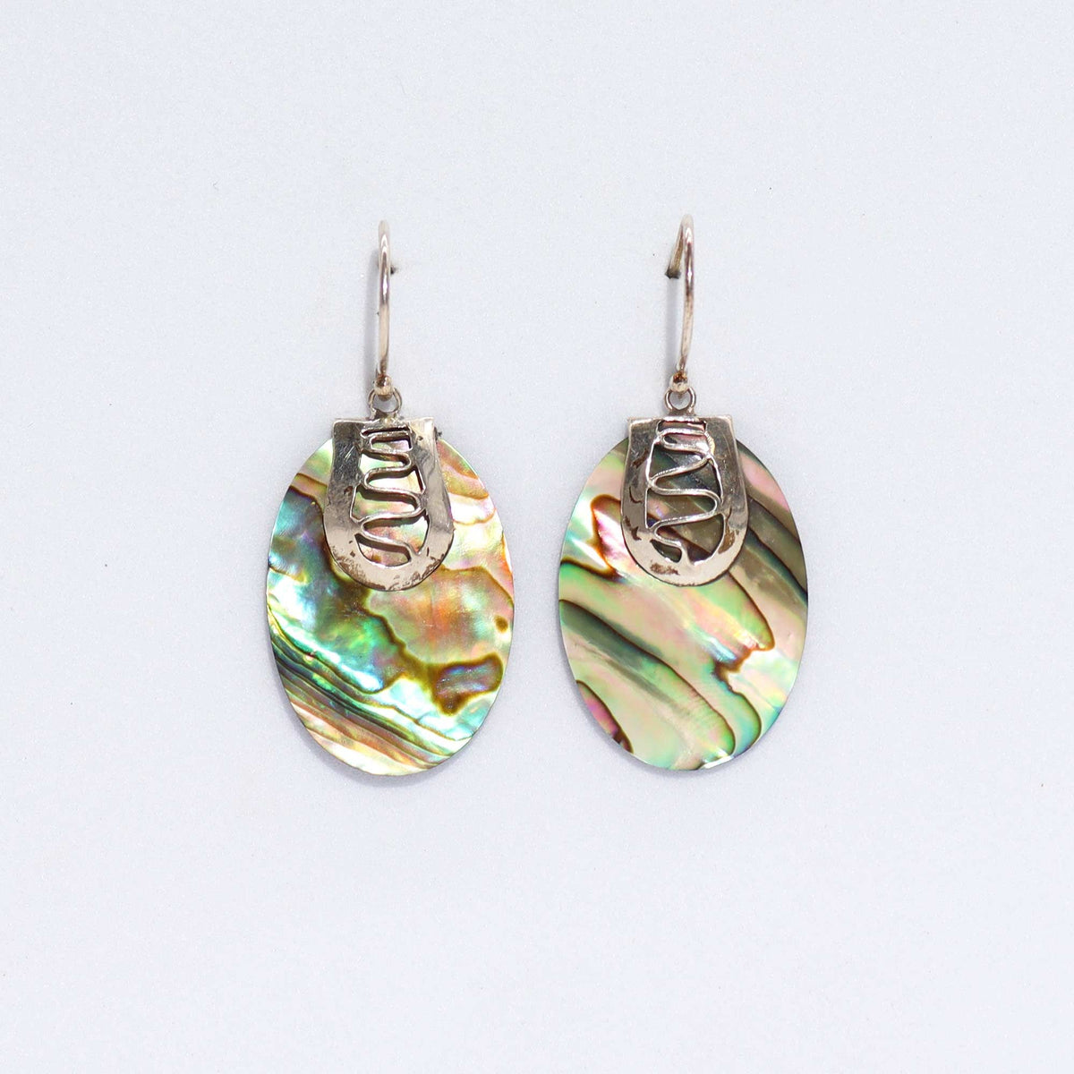 Ohrringe aus Muschel und Silber – Frösche – Abalone