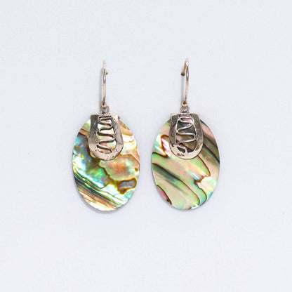 Ohrringe aus Muschel und Silber – Frösche – Abalone