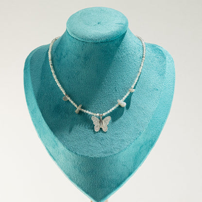 Mineralienkette Nymphe mit Schmetterling – Labradorit